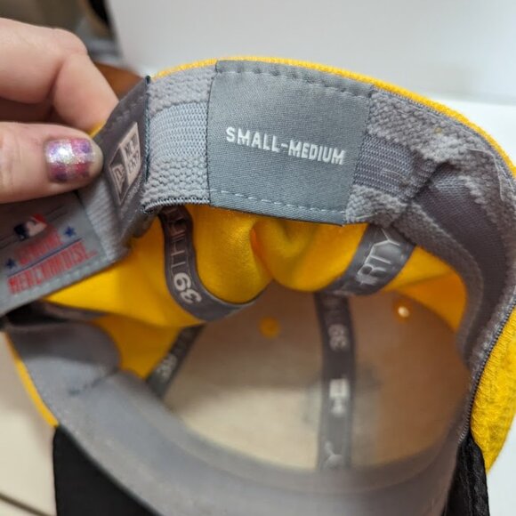 Pittsburgh Pirates Fitted Cap Hat New Era Yellow Black  Size Small - Picture 7 of 8